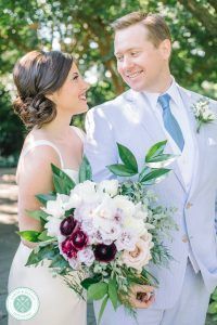 Allison & Alistair - White Blush Lavender Burgundy Rose Ranunculus Orchid Bouquet - New York Botanical Gardens - by Aaron and Jillian Photography (8)