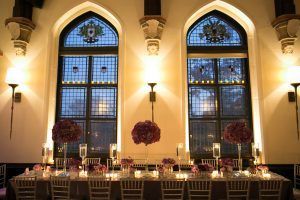 Lindsay & Aaron - Purple and Lavender Hydrangea High Centerpiece - Castle on the Hudson - by Agaton Strum (6)