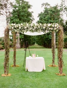 Dara & Jonathan - Curly Willow Silver Dollar Euc White Rose Spray Rose Chuppah - Village Club At Sands Point - By Lindsay Madden Photography - 2