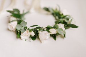 Amanda & Daniel Wedding - Flower Girl Crown Spray Rose Parv Euc - Stonebridge Country Club Long Island - by Off Beet Productions - 59