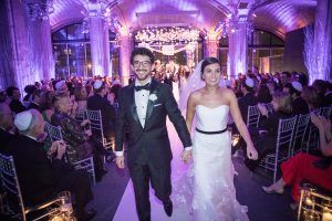 Madalyn & Jonathan Wedding - Walking Down Aisle - Guastavino's - by Joshua Zuckerman - 3221